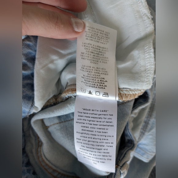 Good American Size 8 high waist raw hem ankle length light denim jeans - Picture 5 of 5